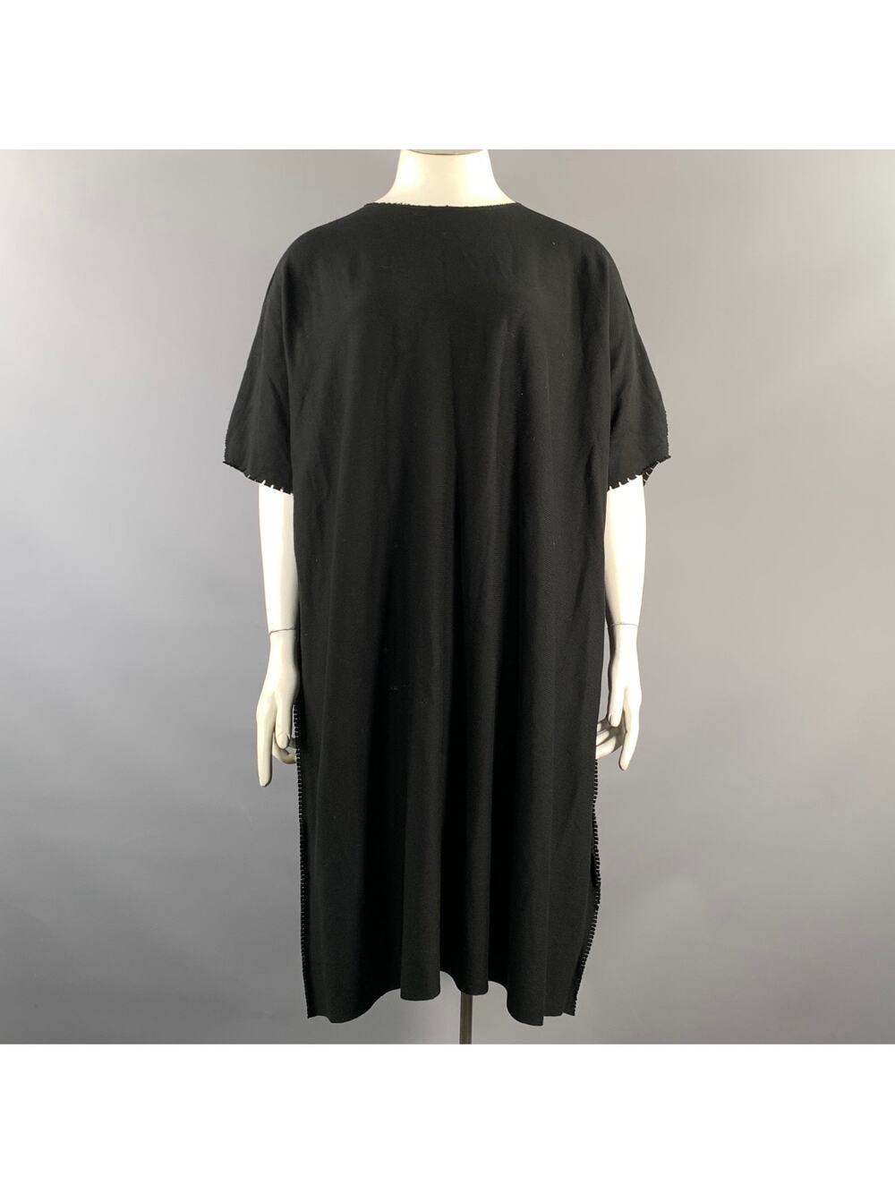 ISSEY MIYAKE Size M Black Nylon Blend IM26KH808 Tunic Knee-Length Dress